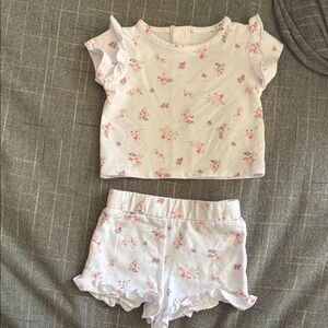 Paris Hilton Kids Floral Pajama Set - White and Pink